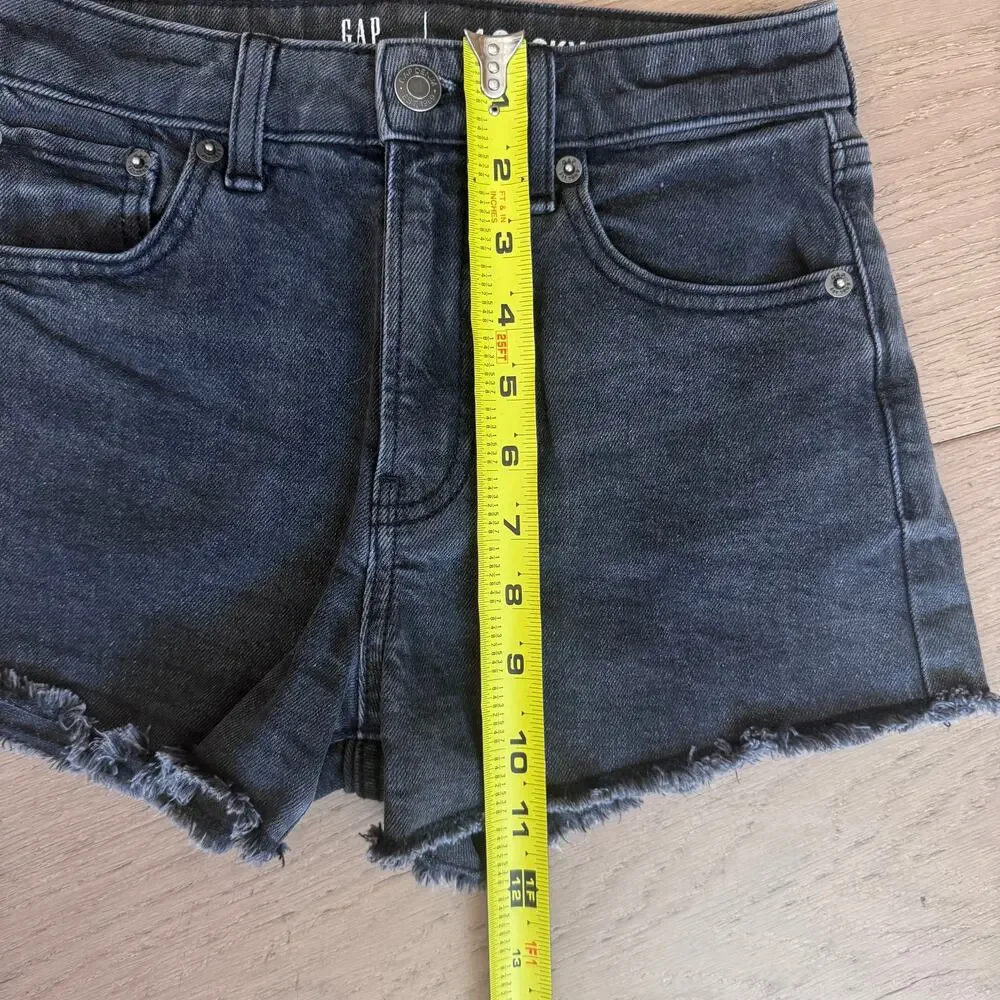 Gap Teen Sky High Denim Shorts in Black Wash size 10
